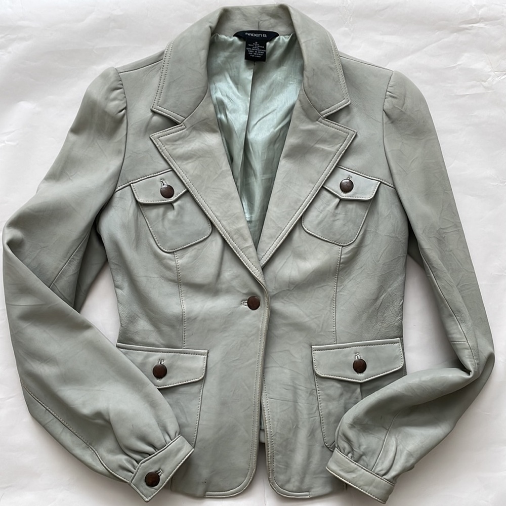 ARDEN B Authentic Leather Jacket Small Light Blue